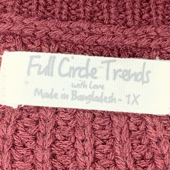 Full Circle Trends~NWT~Long Sleeve Cable Knit Frayed Edge Sweater Dress~Sz 1X - Picture 12 of 14